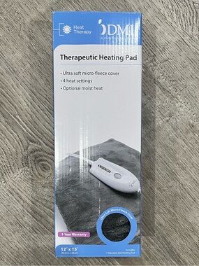 DMI Therapeutic Heating Pad Ultra Soft Micro-Fleece, 4 Heat Settings, 12x15 Gray